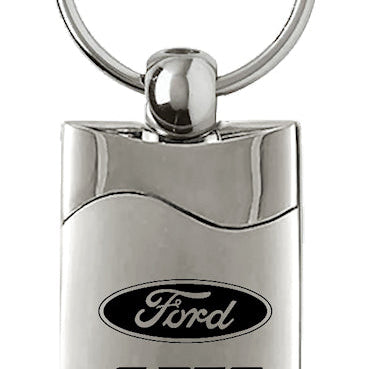 Ford F-350 Rectangular Wave Key Fob - Silver