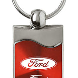 Ford Fiesta Rectangular Wave Key Fob - Red