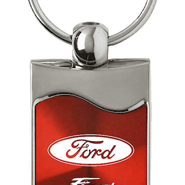 Ford Fiesta Rectangular Wave Key Fob - Red