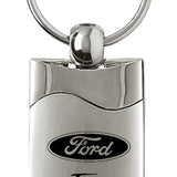 Ford Fiesta Rectangular Wave Key Fob - Silver