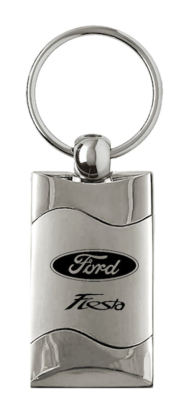 Ford Fiesta Rectangular Wave Key Fob - Silver