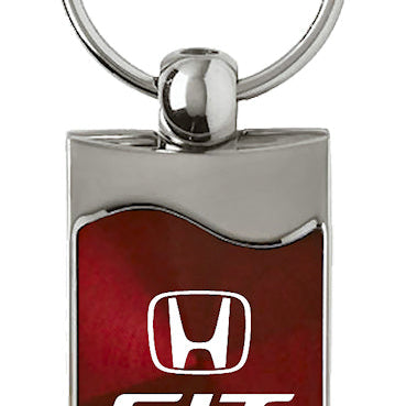 Honda Fit Rectangular Wave Key Fob - Burgundy