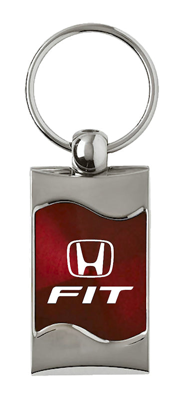 Honda Fit Rectangular Wave Key Fob - Burgundy