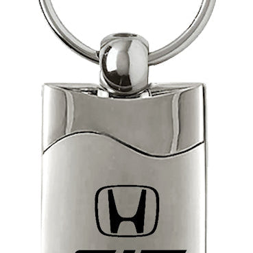 Honda Fit Rectangular Wave Key Fob - Silver