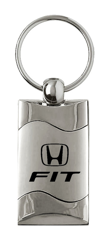 Honda Fit Rectangular Wave Key Fob - Silver