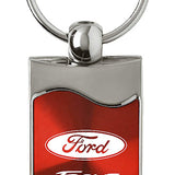 Ford Focus Rectangular Wave Key Fob - Red