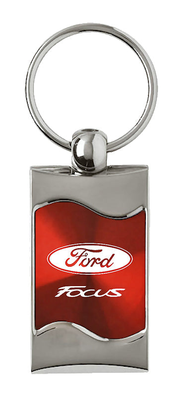 Ford Focus Rectangular Wave Key Fob - Red