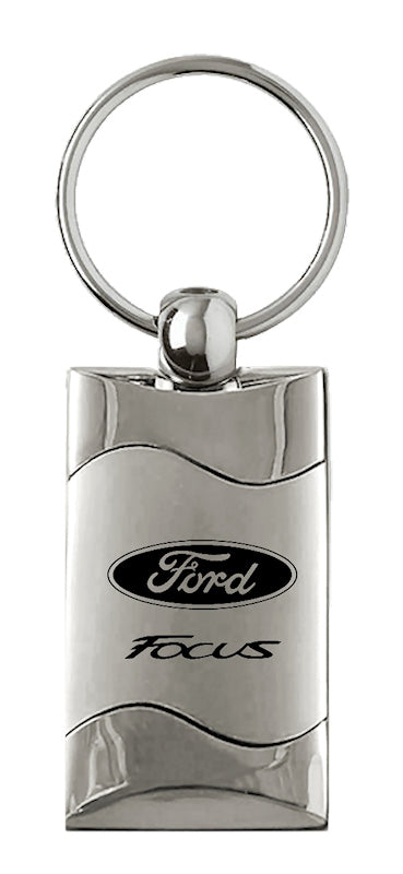 Ford Focus Rectangular Wave Key Fob - Silver