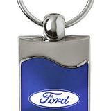 Ford Rectangular Wave Key Fob - Blue