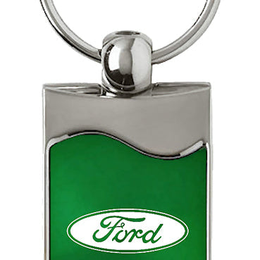 Ford Rectangular Wave Key Fob - Green