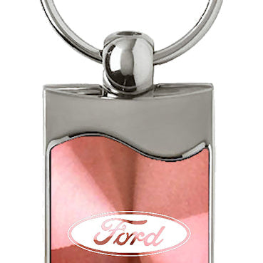 Ford Rectangular Wave Key Fob - Pink