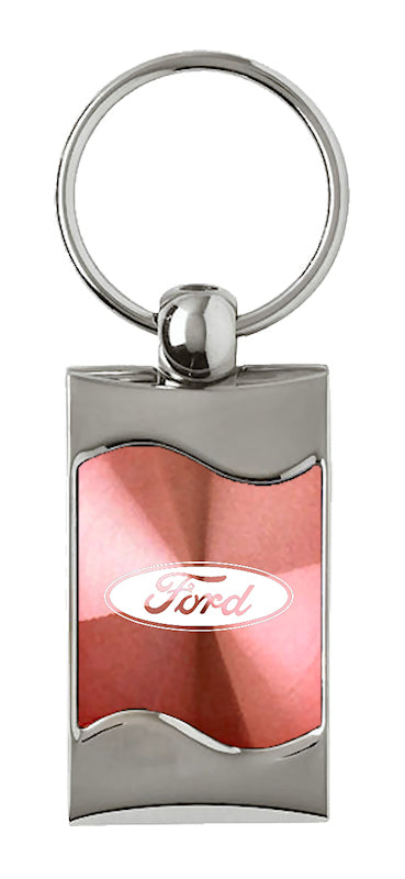 Ford Rectangular Wave Key Fob - Pink