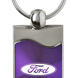 Ford Rectangular Wave Key Fob - Purple