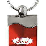 Ford Rectangular Wave Key Fob - Red