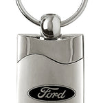 Ford Rectangular Wave Key Fob - Silver