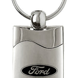 Ford Rectangular Wave Key Fob - Silver