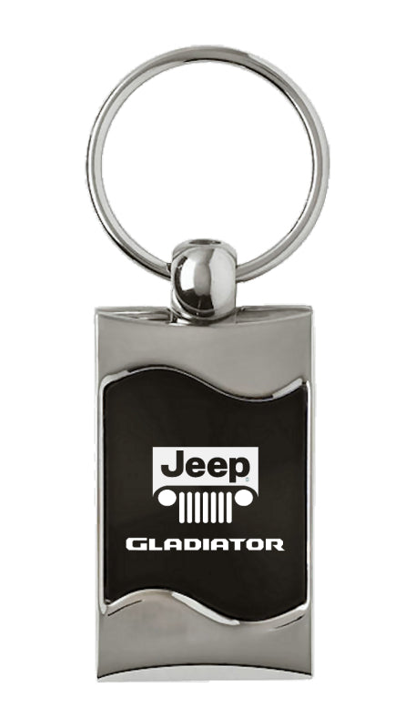 Jeep Gladiator Rectangular Wave Key Fob - Black