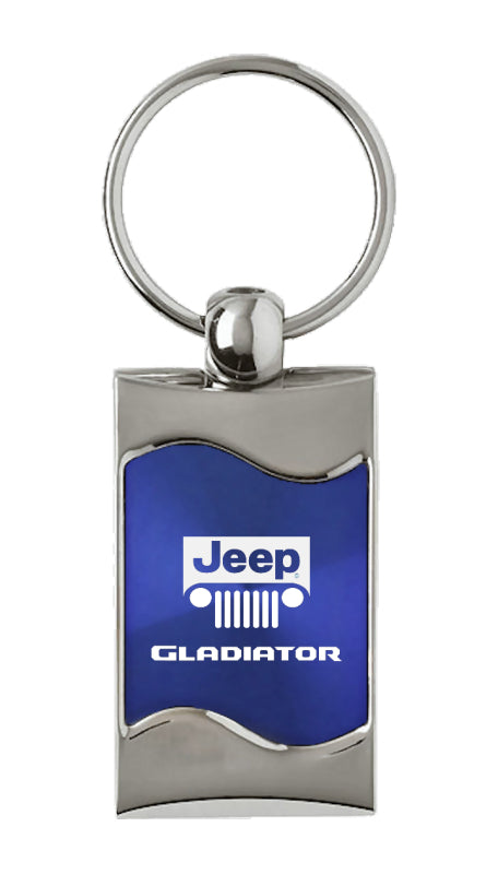 Jeep Gladiator Rectangular Wave Key Fob - Blue