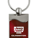 Jeep Gladiator Rectangular Wave Key Fob - Burgundy