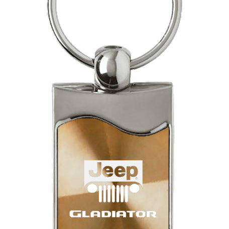 Jeep Gladiator Rectangular Wave Key Fob - Gold