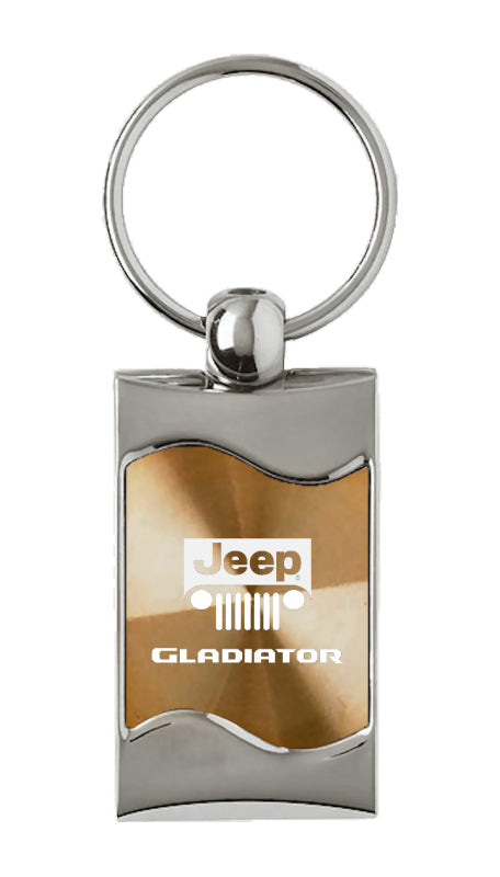 Jeep Gladiator Rectangular Wave Key Fob - Gold