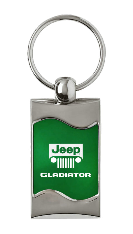 Jeep Gladiator Rectangular Wave Key Fob - Green