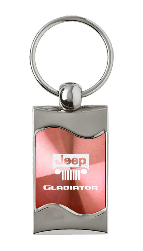 Jeep Gladiator Rectangular Wave Key Fob - Pink