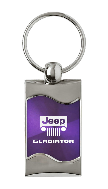 Jeep Gladiator Rectangular Wave Key Fob - Purple