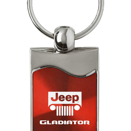 Jeep Gladiator Rectangular Wave Key Fob - Red