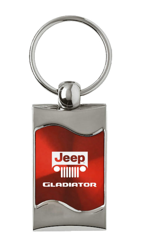 Jeep Gladiator Rectangular Wave Key Fob - Red