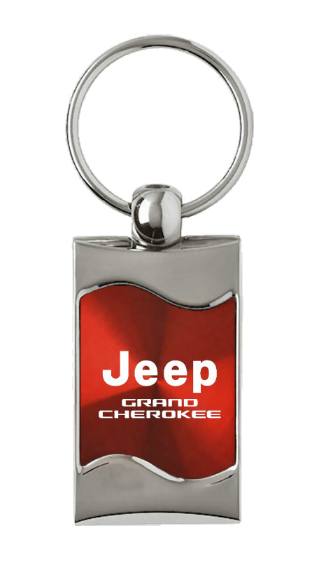 Jeep Grand Cherokee Rectangular Wave Key Fob - Red