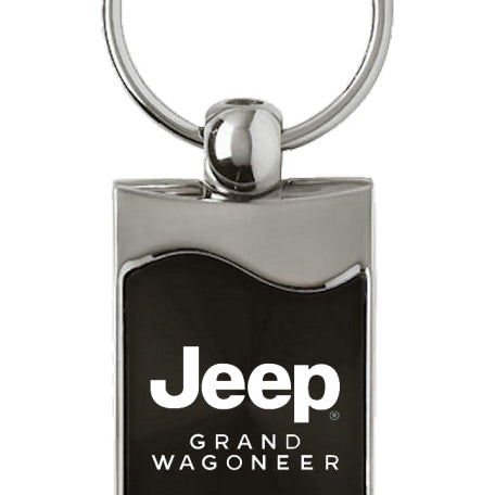 Jeep Grand Wagoneer Rectangular Wave Key Fob - Black