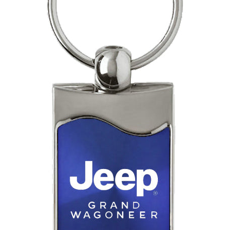 Jeep Grand Wagoneer Rectangular Wave Key Fob - Blue