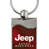 Jeep Grand Wagoneer Rectangular Wave Key Fob - Burgundy