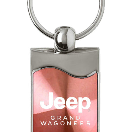 Jeep Grand Wagoneer Rectangular Wave Key Fob - Pink