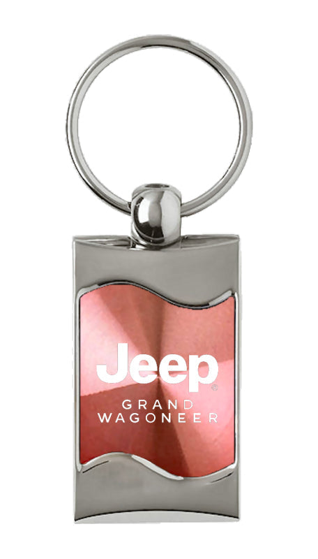 Jeep Grand Wagoneer Rectangular Wave Key Fob - Pink