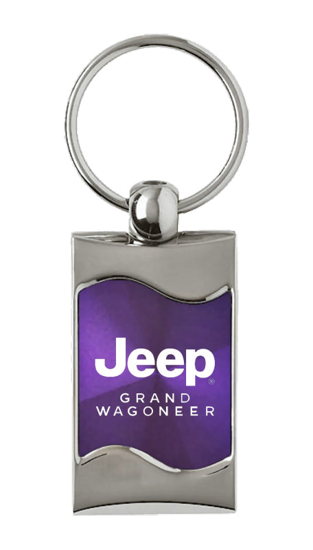 Jeep Grand Wagoneer Rectangular Wave Key Fob - Purple