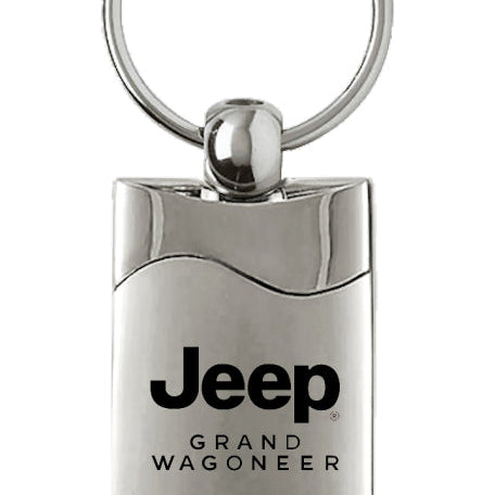 Jeep Grand Wagoneer Rectangular Wave Key Fob - Silver