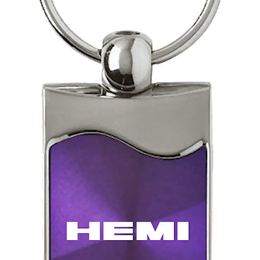 Mopar Hemi Rectangular Wave Key Fob - Purple