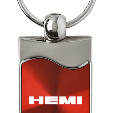 Mopar Hemi Rectangular Wave Key Fob - Red