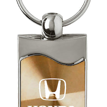 Honda Rectangular Wave Key Fob - Gold