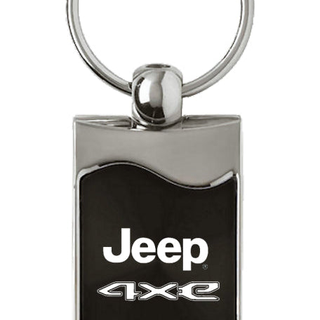 Jeep 4xe Rectangular Wave Key Fob - Black