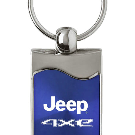 Jeep 4xe Rectangular Wave Key Fob - Blue
