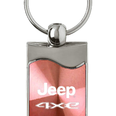 Jeep 4xe Rectangular Wave Key Fob - Pink