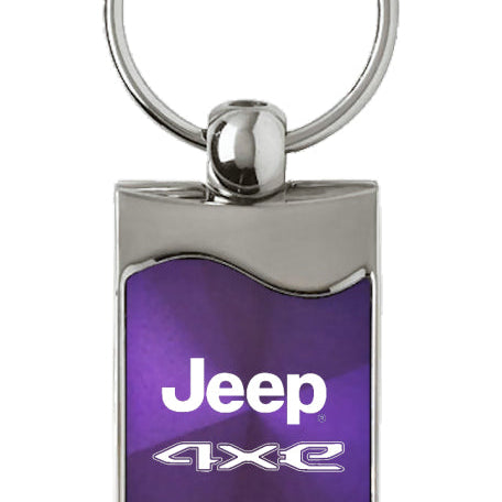 Jeep 4xe Rectangular Wave Key Fob - Purple