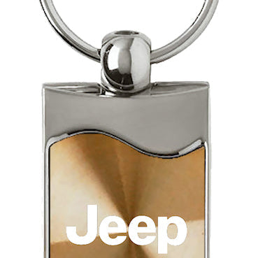 Jeep Rectangular Wave Key Fob - Gold