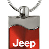 Jeep Rectangular Wave Key Fob - Red