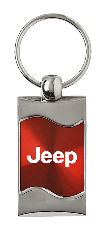 Jeep Rectangular Wave Key Fob - Red