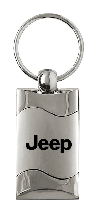 Jeep Rectangular Wave Key Fob - Silver