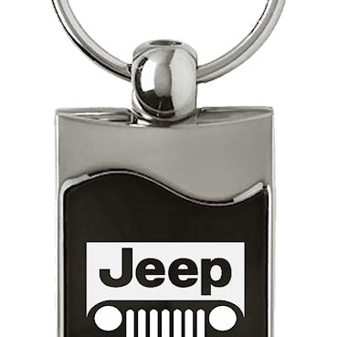 Jeep Grill Rectangular Wave Key Fob - Black